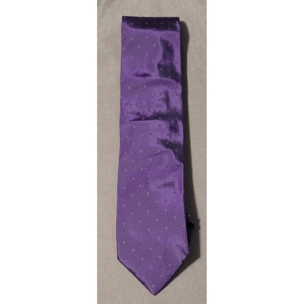 $230 Bergdorf Goodman Men's Purple Pointed‎ 100% Silk Neck Tie Made In Italy